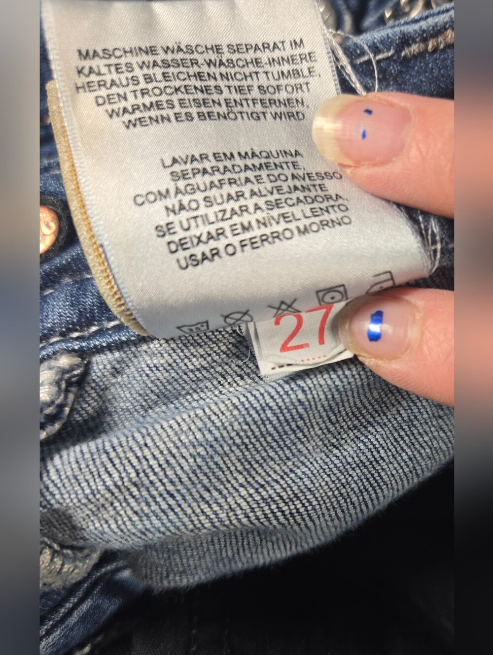 Miss Me Blue Skinny Jeans with Embellished Back Pockets - Picture 8 of 12